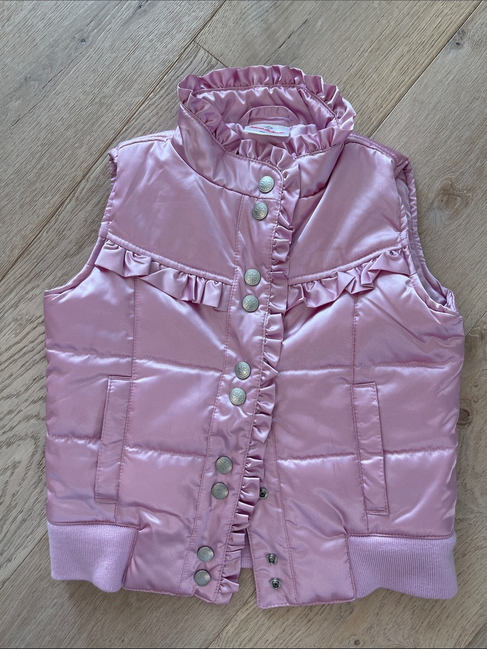 Hanna Andersson Girls Lilac Ruffle Puffer Vest Size 110(4-5)